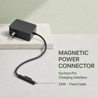 Connecteur d'alimentation magnétique de remplacement 24W pour Surface Pro 3 4 5 6 7 Adaptateur de charge rapide