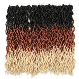 Venda quente Por Atacado Cabelo Sintético Venda Quente Crochet Tranças Extensões De Cabelo Faux Locs Profundo Encaracolado Dreadlocs Onda De Cabelo Gypsy Locs