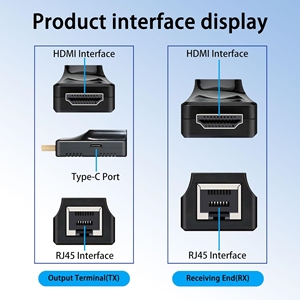 Kuyia <span class=keywords><strong>HDMI</strong></span> Extender 60M/196ft พร้อม1080P 60Hz Repeater RJ45เป็น <span class=keywords><strong>HDMI</strong></span> Converter SINGLE by Cat5e/Cat7 OFC สายเคเบิ้ลพร้อมตัวผู้เป็นตัวเมีย - Product Image 2