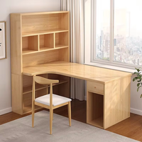 Meubles de bureau, tables d'étude pour étudiants, tables d'écriture en bois, bureaux d'angle pour ordinateur avec étagère
