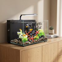 Aquarium JSD moderne avec filtre arrière en verre ultra-clair, pompe silencieuse tout-en-un, 30/40/50/60 cm, pour la maison, le bureau, le salon