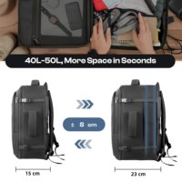 Mochila de ocio con puerto USB personalizado, extra grande, expandible, para portátil, para viajes, negocios, desplazamientos, entrenamiento