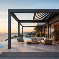 Pergola Bioclimatique Motorisée Série S Ultra-Luxe avec Lames Orientables, en Aluminium Robuste, Imperméable, pour Villa Haut de Gamme