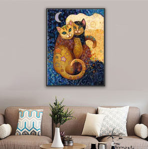 Kit de <span class=keywords><strong>Pintura</strong></span> por Números de Gatos de Dibujos Animados sobre Lienzo, <span class=keywords><strong>Pintura</strong></span> al Óleo Digital Hecha a Mano para Decoración del Hogar - Product Image 2