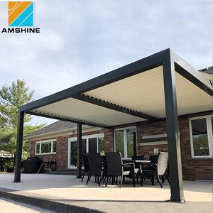 Pergola motorisée en aluminium pour extérieur, avec <span class=keywords><strong>toit</strong></span> à lames orientables, imperméable et rideaux - Product Image 6