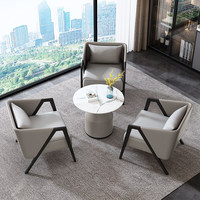 Ensemble de canapés en cuir PU de luxe léger Napapijri avec table basse, zone de détente et d'affaires mobile, pieds en acier au carbone, garantie de 3 ans