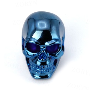 Anillo de Calavera Gótico de Acero Inoxidable 316 con Baño Azul para Hombre, Ojo Púrpura de Alto Brillo, Joyería Atrevida y Rebelde para Motociclistas, Punk, HipHop - Product Image 2