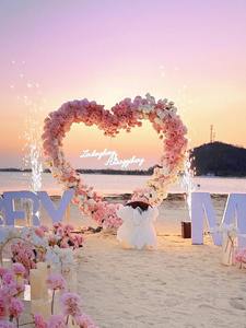 Blumenbogen für Heiratsantrag, Herzförmiger Hintergrund, Hochzeitsdekoration, Künstlicher Rosenbogen, Event-Deko - Product Image 2