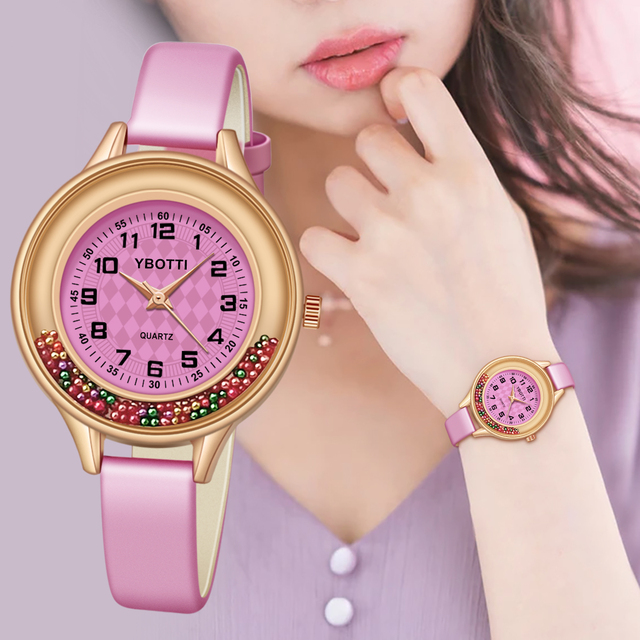 WJ-11434 Newest Stylish Simple Female Watch Slim Leather Strap Quartz Ladies Wrist Watches Charming Women Watch