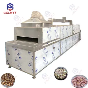Industrial electric gas heating continuous shell nut peanut roasting oven