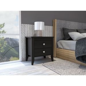 Comodino Moderno a Quattro Gambe Breeze con Due Cassetti per Camera da Letto - Product Image 1