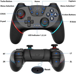 Vendita calda per Nintendo <span class=keywords><strong>Switch</strong></span> Pro Gamepad nero senza fili BT <span class=keywords><strong>Controller</strong></span> di gioco con funzione di motore di vibrazione - Product Image 2