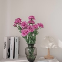 Grosir 4 Tangkai Bunga Eustoma Buatan, Batang Lisianthus Palsu untuk Buket Pernikahan, Dekorasi Vas Meja Rumah DIY