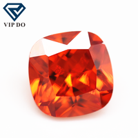 3x3mm-12x12mm, zircon cubique rouge orange/orange, pierre précieuse synthétique en vrac, pierre de zircone CZ en forme de coussin découpée à la machine