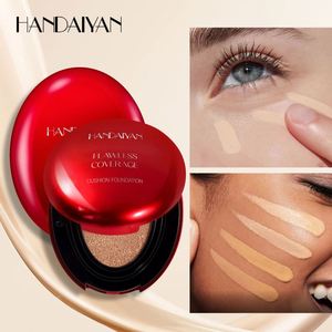 Fond de teint en poudre naturelle anti-brillance Handaiyan, 5 couleurs pour les peaux foncées, coquille ovale transparente <span class=keywords><strong>rouge</strong></span>, <span class=keywords><strong>correcteur</strong></span> de maquillage - Product Image 4