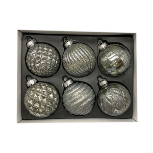 Set di 6 Pezzi Soffiato disegno A Colori o il modello di palla 6 centimetri stile Europeo e Americano di <span class=keywords><strong>Natale</strong></span> albero Di <span class=keywords><strong>Natale</strong></span> decorazione - Product Image 4