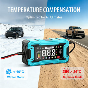 Chargeur de <span class=keywords><strong>batterie</strong></span> de <span class=keywords><strong>moto</strong></span> 12V6A, écran tactile, moniteur de tension et de courant en temps réel, chargeur de <span class=keywords><strong>batterie</strong></span> au plomb-acide 12V, prise EU - Product Image 5