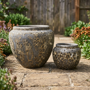 High Quality Chau Viet Pottery Vietnamese Large Glazed Flower <b>Pots</b> Modern Style Ceramic for Home Hotel Garden All-Season Use - Product Image 2