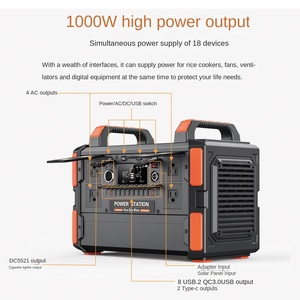 Portable Power Station Outdoor 300W/500W/1000W High Capacity Big Size Camping <b>Solar</b> <b>Generator</b> MPPT Pure Sine Wave Port - Product Image 4