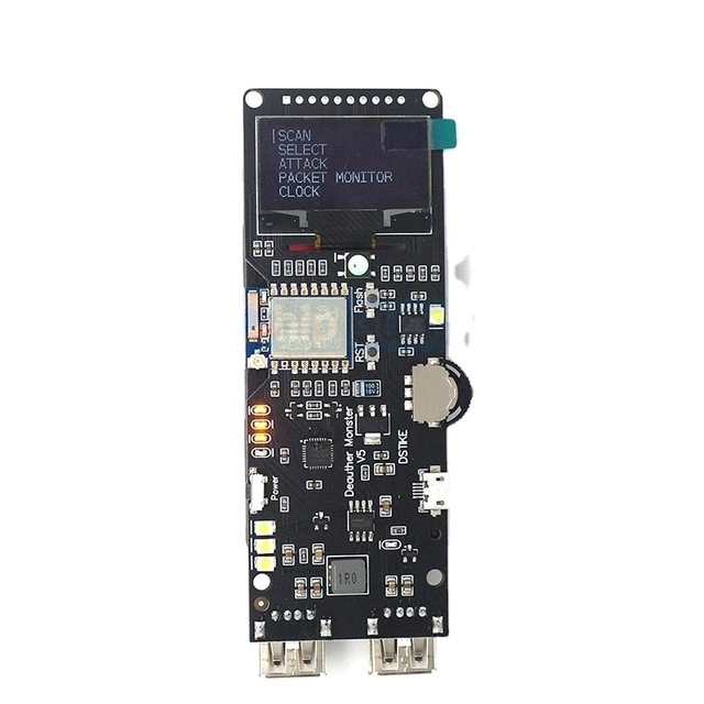 WiFi Deauther Monster V5 ESP8266 18650 Development board Reverse Protection With Antenna+ Case + Power Bank 5V 2A