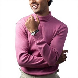 Camiseta de Hombre Personalizable al por Mayor, de Buena Calidad, Ligera, de Manga Larga, Cuello Alto Simulado, Tejida, Ajustada, Deportiva, para Gimnasio, Otoño - Product Image 6