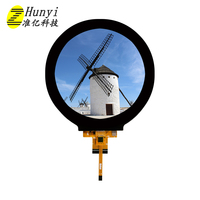 Tampilan LCD IPS TFT bulat 3.4 inci dengan resolusi 800x800 layar sentuh antarmuka DSI MIPI untuk dasbor perangkat cerdas