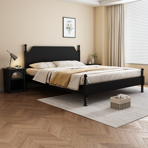 Nordic Style Solid Wood <b>Bed</b> 1.8m <b>Double</b> Platform <b>Bed</b> Space Saving Bedroom Furniture - Product Image 1