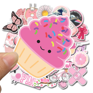 50PCS Del Fumetto VSCO Rosa Dolce Principessa di Serie Della Ragazza Valigia PVC Graffiti Adesivi Murali - Product Image 3