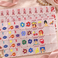Jeu de Mahjong américain XL Hottie Pink Pop Divas, tuiles personnalisées avec motif Pop Art, 160 pièces en acrylique, pour cadeau de fête pour filles