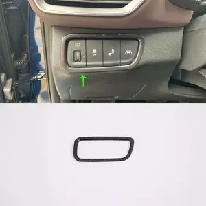 Autocollants de protection intérieure en Fiber de carbone, 2 pièces, imitation ABS, feu de contrôle des phares, Hyundai Santa 2019