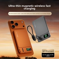 Power Bank Stand Pengisian Daya Magnetik Nirkabel 20W dengan Layar TFT Warna Alloy Baru untuk Baterai Eksternal, Grosir Lintas Negara