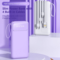Power Bank SChitec de 10000mah y 10W con Certificación CE FCC RoHS para Carga Segura de Dispositivos Móviles en Viajes, con Cable 4 en 1 Desmontable Incorporado