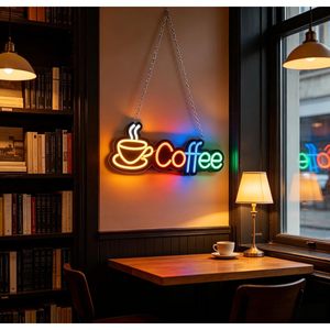 Coffee letreros neon LED dimmable USB powered ambient <b>light</b> store <b>window</b> decoration <b>light</b> street indicator <b>light</b> landscape <b>light</b> - Product Image 4