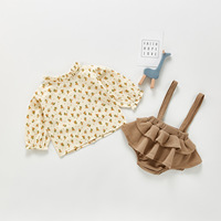 Printemps nouveau Floral bébé fille vêtements ensembles nouveau-né bébé à manches longues Blouses + combinaison salopette mode bébé fille tenues
