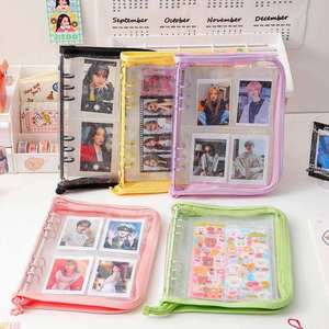 <span class=keywords><strong>Protège</strong></span>-cahier économique <span class=keywords><strong>A5</strong></span> avec pochette zippée en PVC transparent pour organiseur de documents à 6 anneaux - Product Image 2