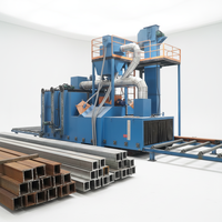 Machine de sablage haute efficacité et à passage continu pour poutres en H / tôles d'acier