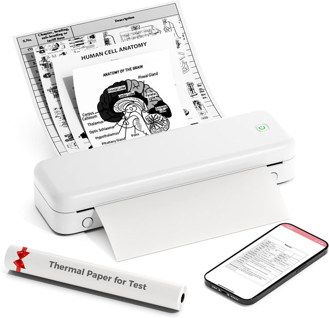 A4 Portable Thermal Printer 300dpi Phomemo M834 Thermal Printer A4 Mini Wireless Printing Machine for Office Home Use