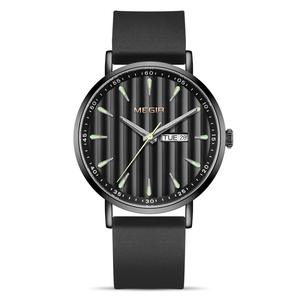 Montre en silicone étanche à double calendrier élégante et simple pour hommes, montre à quartz - Product Image 5