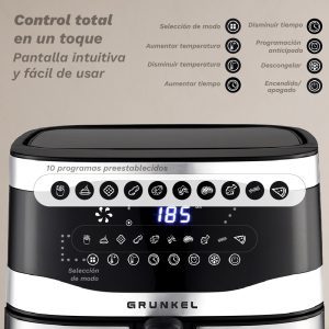 Friggitrice ad aria MaxySteelFryer 9L 2200W con display digitale e cestello antiaderente per una cucina sana - Product Image 3