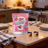 COVY 36 pastilles de détergent lave-vaisselle biodégradables écologiques 17g, comprimés double couche, parfum personnalisé, nettoyage puissant 30+