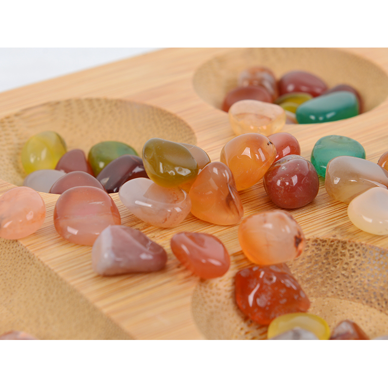 Relaxdays Gioco Da Tavolo Mancala Kalah In Legno - Gioco Di Strategia Per 2 Giocatori - 48 Pietre Colorate - Richiudibile