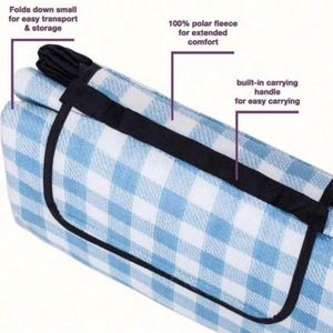 Bulk <b>Large</b> Square Custom Logo Outdoor Folding Carrier Oxford Sand Proof Waterproof <b>BBQ</b> Picnic Blanket Mat - Product Image 5