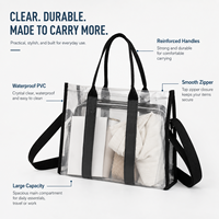 Transparente Tragetasche, Stadion-zugelassen, Durchsichtige PVC-Schultertasche, Große Kapazität, Wasserdichte Strand-, Arbeits- und Konzerttasche, Großhandel