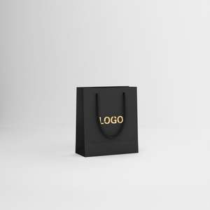 Sac en carton laminé mat gaufré avec feuille d'or de luxe personnalisé, logo, grand cadeau, robuste, recyclable, réutilisable, magasin de vêtements - Product Image 2