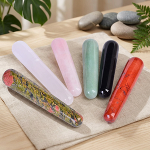 Natural Polished Gemstone <b>Crystal</b> Massage <b>Wand</b> Pencil Shape Healing Stick Multi Color Stone - Product Image 4