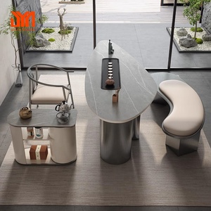 <span class=keywords><strong>JYN</strong></span> Table à thé de luxe moderne haut de gamme Villa Mobilier de bureau de luxe Combinaison table à thé et chaise pour salle de réception - Product Image 2