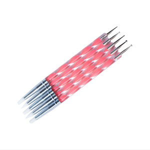 Poignée en Silicone brosse à ongles cire <span class=keywords><strong>crayon</strong></span> cire stylo usine vente en gros Double tête <span class=keywords><strong>acrylique</strong></span> Nail Art brosse ronde Art <span class=keywords><strong>blanc</strong></span> Nylon 10 ensembles - Product Image 5