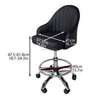 Tabouret de bar rembourré en PU, plusieurs couleurs au choix, chaise pivotante à roulettes réglable en hauteur avec accoudoirs pour usage professionnel dans l'hôtellerie
