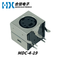 Connecteurs DIN en angle droit HX Factory Direct MDC-4-19 Série MDC, base mini DIN femelle, coque en fer, prise pour clavier