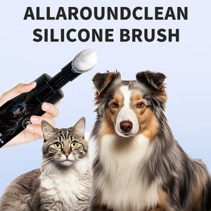 Bahan alami dan aman tidak ada busa bilas sampo hewan peliharaan membersihkan anjing kucing kaki Grooming membersihkan busa mandi dengan sikat silikon - Product Image 5